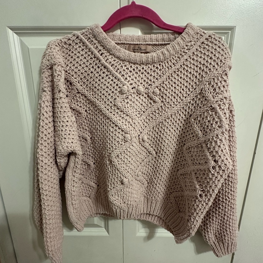 Cozy Knit Sweater in Light Pink